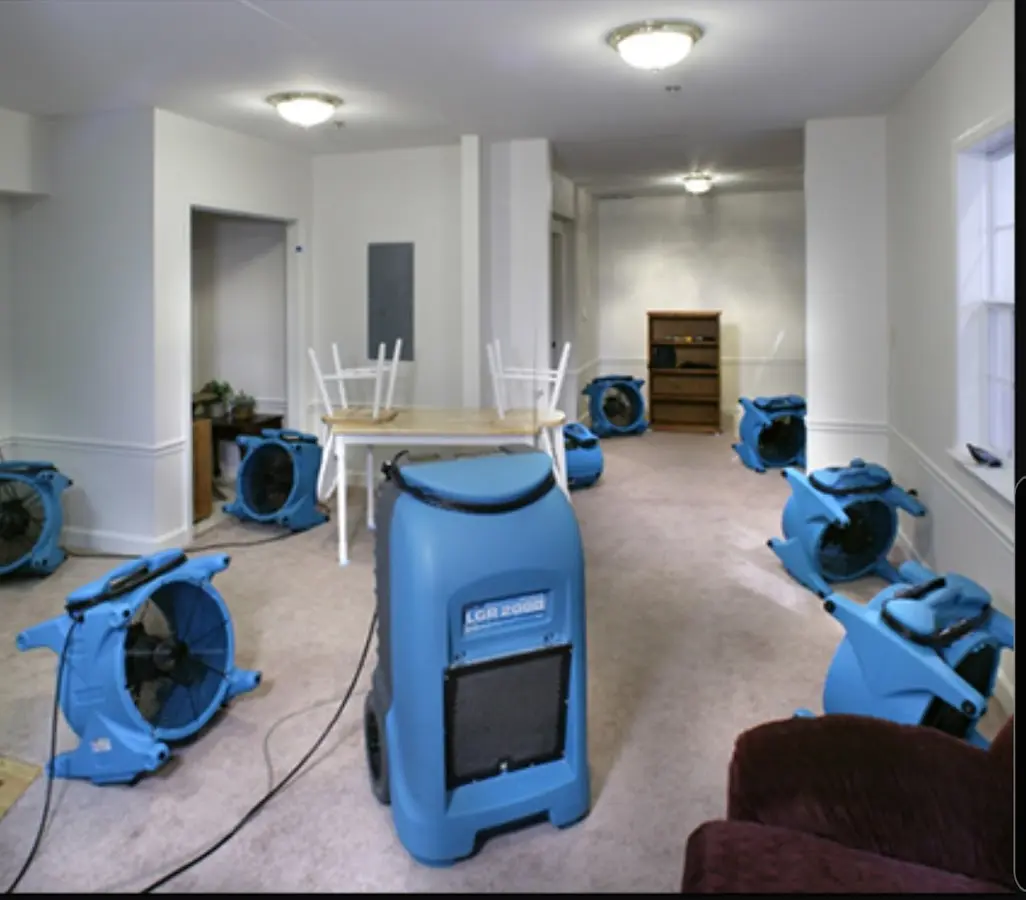 Air movers and dehumidifier setup for Water Extraction & Removal in Murfreesboro
